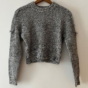 Urban Outfitters Cropped Black and White Knit Sweater